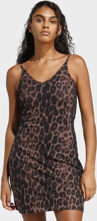 adidas Shirtkleid ADIDAS SPORTSWEAR SEASONAL ESSENTIALS MIT LEOPARDENPRINT UND 3-STREIFEN, Damen, Gr. XXL, N-Gr, multicolor, earth strata, Obermaterial: 90% 