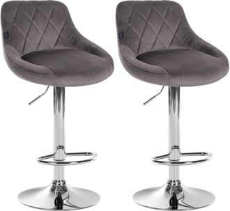 Clp Clp - Set De 2 Taburetes Lazio En Terciopelo Gris Cromado