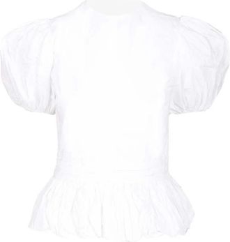 Rotate Puff Sleeve Top - Dames - Blouses - Wit - XS - Katoen - Overhemden