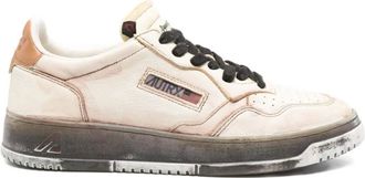 Autry Sneakers, male, White, Size: 7 US White Leather Sneakers with Black Laces