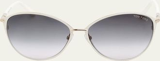 Tom Ford Penelope Gradient Acetate & Metal Round Sunglasses