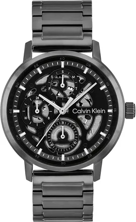 Calvin Klein Mens Multifunction Exposed Dial Link Bracelet Watch - Black - OS