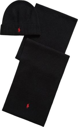 Polo Ralph Lauren Ribbed Scarf - Heren - Wintersjaals - Zwart - ONE Size - Wol - Accessoires