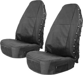 No Brand Fundas Impermeables De 2 Piezas Para Asientos De Respaldo Alto - Con M&uacute;ltiples Bolsillos - Universales - Para Camiones, Autom&oacute;viles, Suv, Camionetas Y