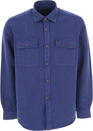 Fay Stijlvolle Shirt voor Mannen - Heren - Casual Overhemden - Blauw - 2XL - Overhemden