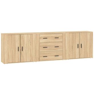vidaXL Vidaxl - Aparadores 3 Piezas Madera Contrachapada Color Roble Sonoma