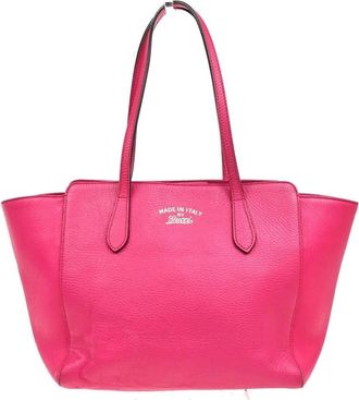 Gucci Pre-owned Tote Bags, female, Pink, Size: ONE SIZE Pre-owned Vintage Leather Tote Bag