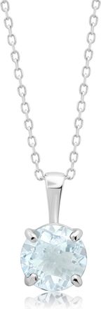 MAX + STONE 14k Yellow or White Gold 6mm Gemstone Round Pendant Necklace with 18 Inch Chain