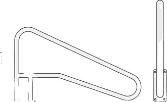 OEM Barra De Apoyo Para Piscina, Acero Inoxidable, Agarre Antideslizante, 54 X 36 Pulgadas, 1 Unidad