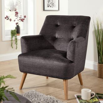 Home Source Industries Arta Accent Chair Armchair Occasional Sofa Modern Upholstered Seating in Grey