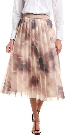 PESERICO Pleated Silk Waist Skirt