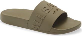 AllSaints Biggy Slide Sandal in Wild Green at Nordstrom, Size 13