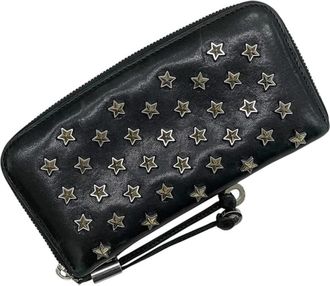 Jimmy Choo London Black Leather Long Wallet (Bi-Fold) (Pre-Owned)