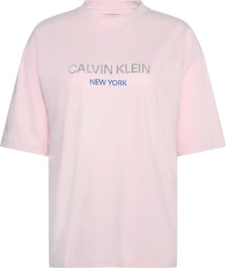 Calvin Klein sequin-embellishment T-shirt - women - Cotton - S - Pink