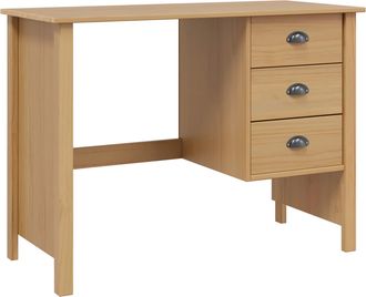vidaXL Escritorio Con Cajones Hill Marr&oacute;n Miel 100 X 45 X 74 Cm Vidaxl