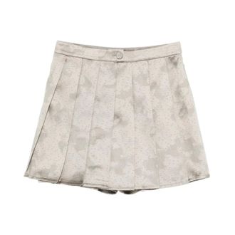Emporio Armani Short Skirts, female, Gray, Size: M Trouser Skirt in Camou Flower Jacquard Fabric