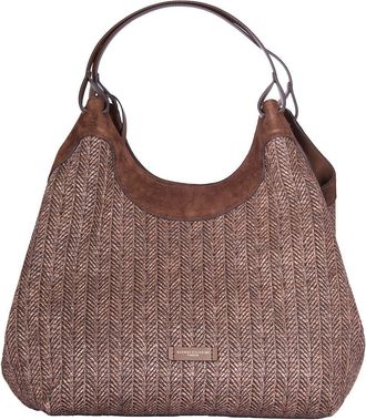 Gianni Chiarini Herringbone Pattern Shoulder Bag With Suede