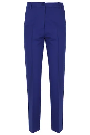 Semicouture Blue Tia Viscose-Blend Straight-Leg Pants