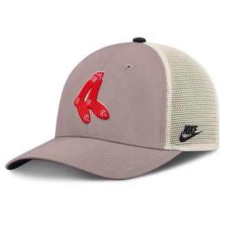 Nike Boston Red Sox Cooperstown Rise Nike Mens MLB Adjustable Trucker Hat in Brown | NB1L0M6HBRS-L4S