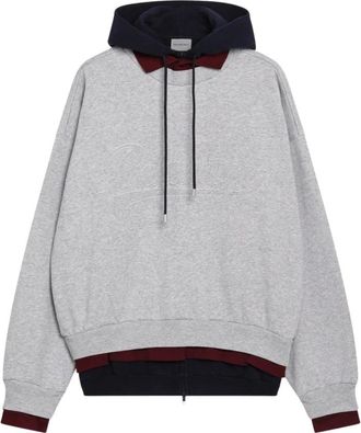Balenciaga Gelaagde Hoodie - Heren - Hoodies - Grijs - S - Katoen - Hoodies & sweatvesten