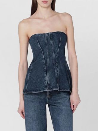 A Gold E lara denim corset top strapless design