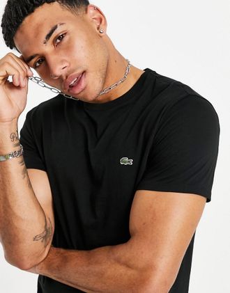 Lacoste T-shirt in cotone Pima nero con logo