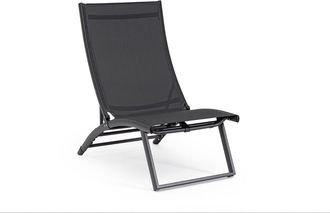 BIZZOTTO Poltrona Lounge Reclinable Taylor Gris En Aluminio Y Textilene 53 X 166,5 X 90