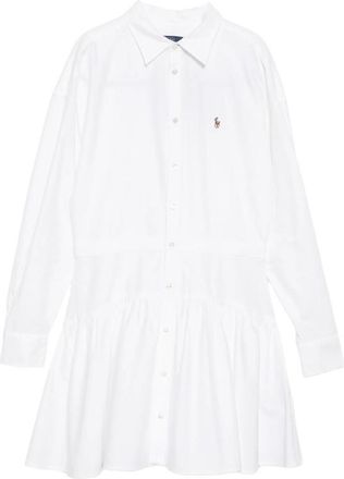 Ralph Lauren Logo-embroidered Paneled Shirt Dress