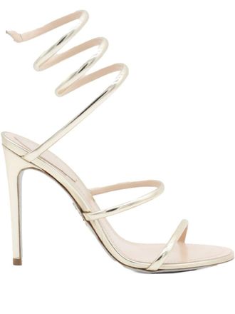 Rene Caovilla Silver Slip-on Heels