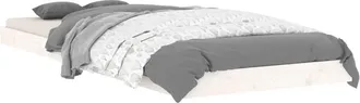 vidaXL Estructura De Cama Madera Maciza De Pino Blanco 75x190 Cm Vidaxl