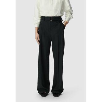 Ikks Gestreepte broek met wijde pijpen en riem