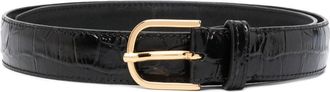 Toteme crocodile-effect leather belt - women - Calf Leather - 70 - Black