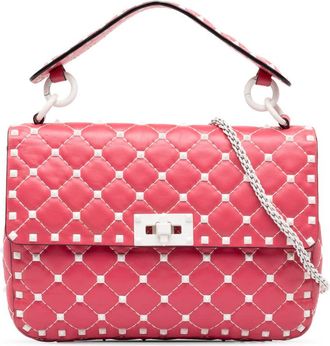 Valentino Pre-owned Valentino Medium Lambskin Free Rockstud Spike Satchel Ladies TT15EONCPCFRI5EL