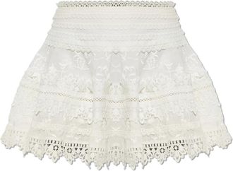AllSaints Lillith Rok - Dames - Korte rokken - Wit - M - Katoen - Rokken