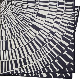 Tory Burch Reversible Silk Square Scarf in Navy Circle T at Nordstrom