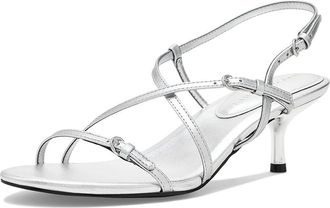 Marc Fisher Nylah Womens Dress Sandals Silver Leather : 8.5 M