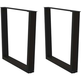 vidaXL Patas Para Mesa De Comedor En Forma De V (2 Unidades), Color Negro, 90 X (72-73,3) Cm, Acero Vidaxl