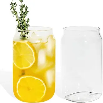 OEM 2 Piezas, Vasos De 400 Ml, Vasos Para Caf&eacute; Helado, Vaso De Vidrio Ondulado, Vasos Para Bebidas Largas, Cristaler&iacute;a Duradera, Elegantes Vasos