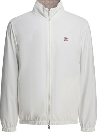 Brunello Cucinelli Brunello Cucinelli Mens Reversible Nylon Windbreaker Jacket - Ivory - Size X-Large