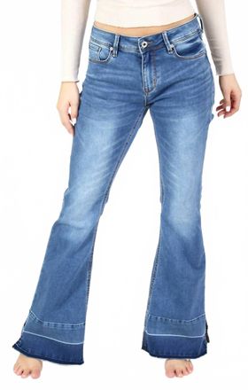 Grace in L.A. Easy Fit Mid-Rise Flare Jeans In Medium Wash