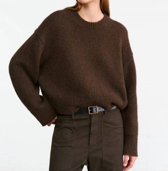 Nili Lotan Anisa Cashmere Sweater In Redwood Melange