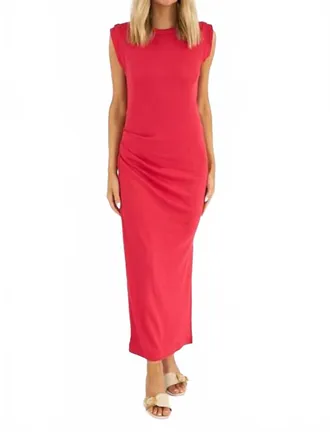 Michael Stars Calliope Power Shoulder Maxi Dress In Rumba