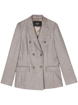 Seventy lam&eacute; blazer - women - Viscose/Virgin Wool/Elastane/Polyamide/Viscose - 40 - Neutrals