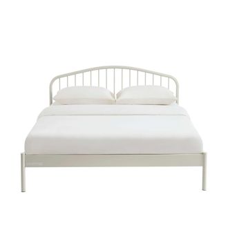 Pantone Cama 160x200 de metal beige arena con somier incluido