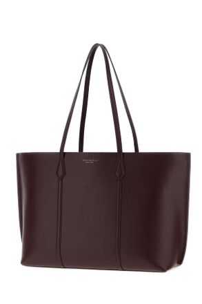 Tory Burch Womens Aubergine Leather Perry Shopping Bag Darkcarmine Borse A Mano