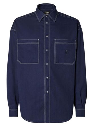 Fendi Navy Blue Logo Shirt
