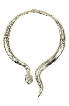 Eye Candy Los Angeles Snake Choker Necklace in Silver at Nordstrom Rack