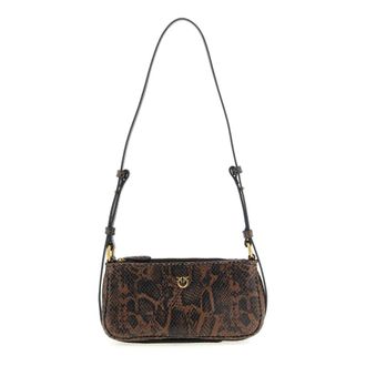 Pinko The Love Bag Schoudertas - Dames - Schoudertassen - Bruin - ONE Size - Leer - Tassen