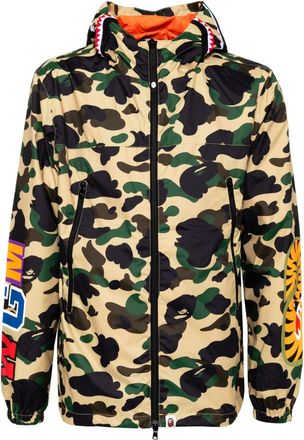 A Bathing Ape 1st camo shark hoodie jacket - Green