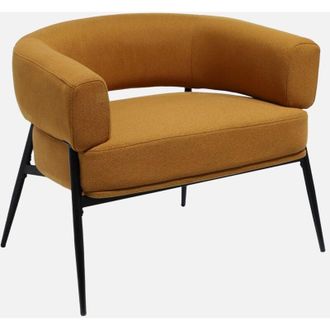 Sweeek Sill&oacute;n De Tela Con Respaldo Curvo Y Patas De Metal